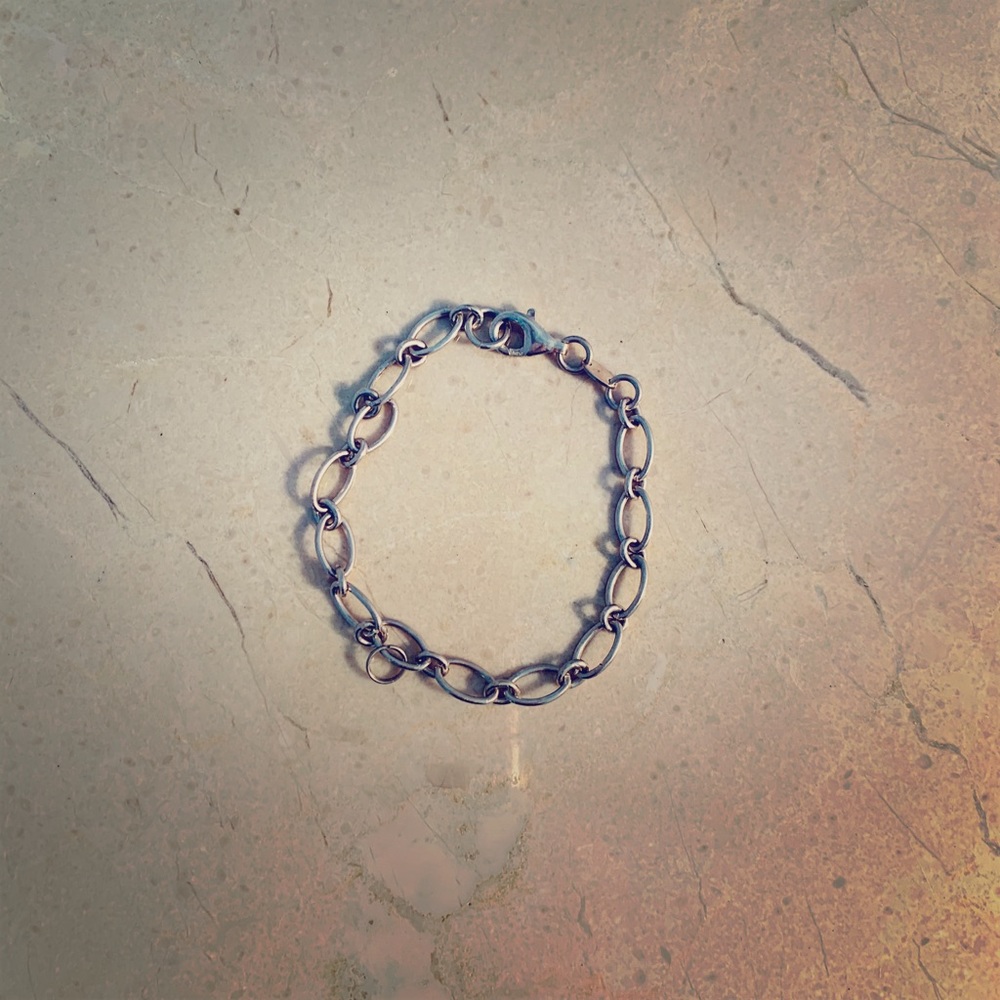 Sterling silver charm/ loop bracelet